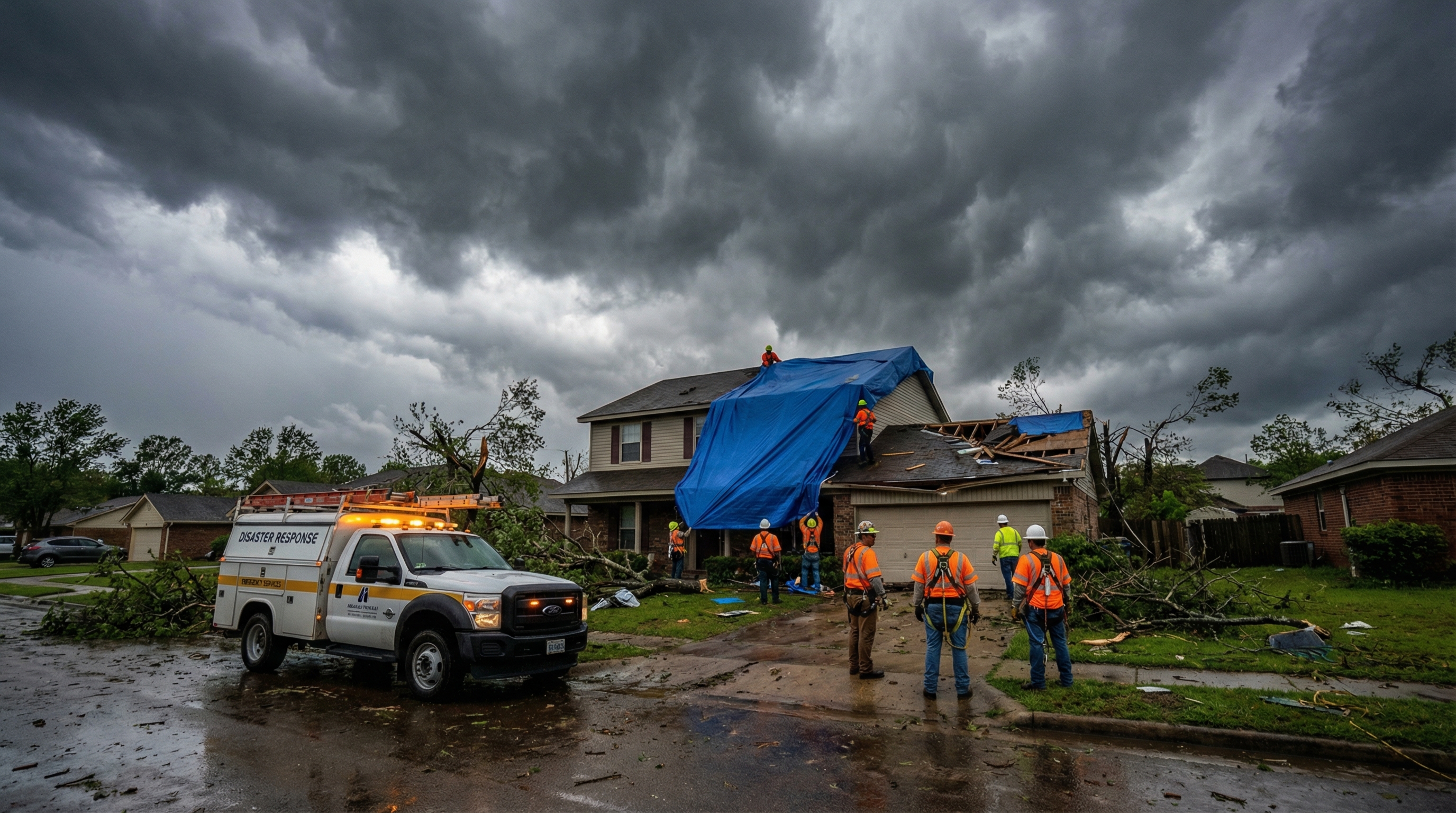 Caddo River Storm Damage crew